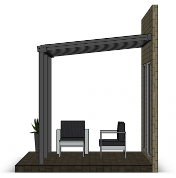 Preview: Überdachung mit VSG 8,76 mm matt, 5 x 2,5 m